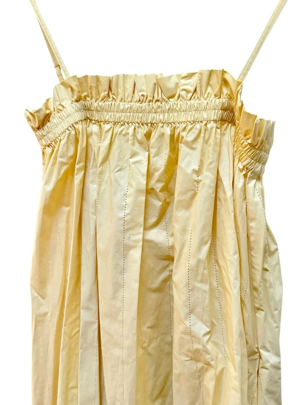 TORY BURCH Ruffle Top Midi Dress In Custard Swirl